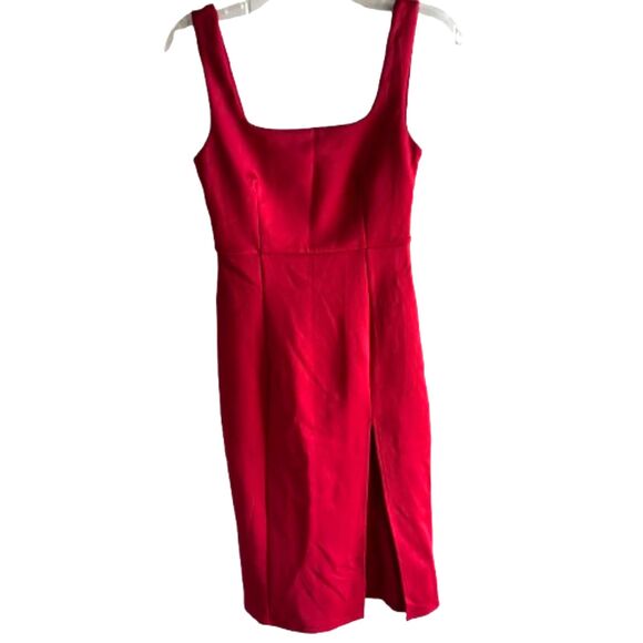 Stunning Red Love Dress Size 4 Elegant Holiday Party Mini Dress with Front Slit - Picture 2 of 7
